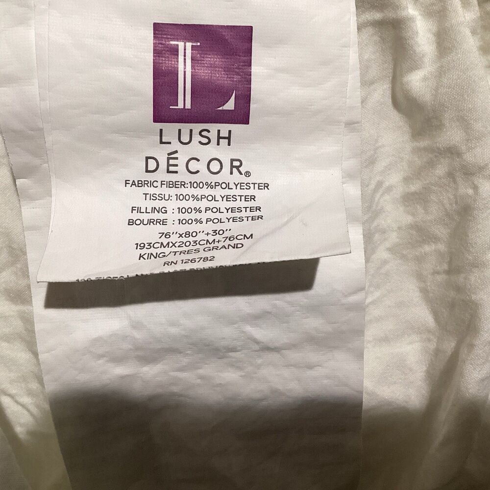 lush decor bedding king bedspread ruffle 3 piece 2 shams farmhouse - Picture 6 of 8